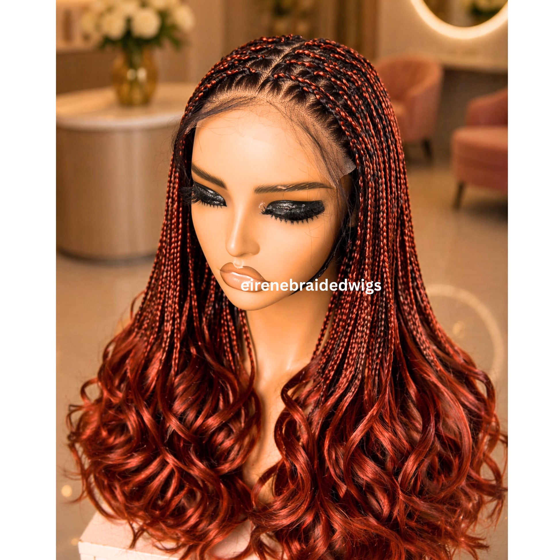 Braided Wigs for Black Women Spanish Curls Braided Wig – Nano Twist Human Hair Lace Front – product image 5