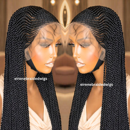 Braided Wigs for Black Women Long Black Cornrow Braided Wig – 30-inch Lace Frontal – Baby Hair – product image 6