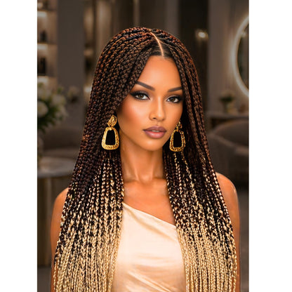 Braided Wigs for Black Women – Big Box Braids Wig – Jumbo Box Braids – Baby Hair – Full Lace – 30in – product image 1
