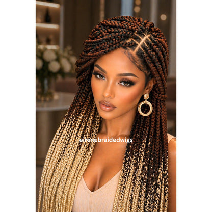 Braided Wigs for Black Women – Big Box Braids Wig – Jumbo Box Braids – Baby Hair – Full Lace – 30in – product image 2