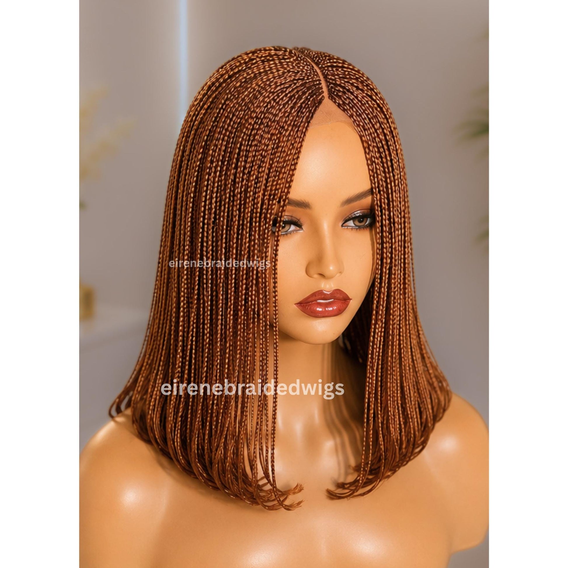 Braided Wigs for Black Women – Micro Baids Lace closure Short Bob Wig – product image 2