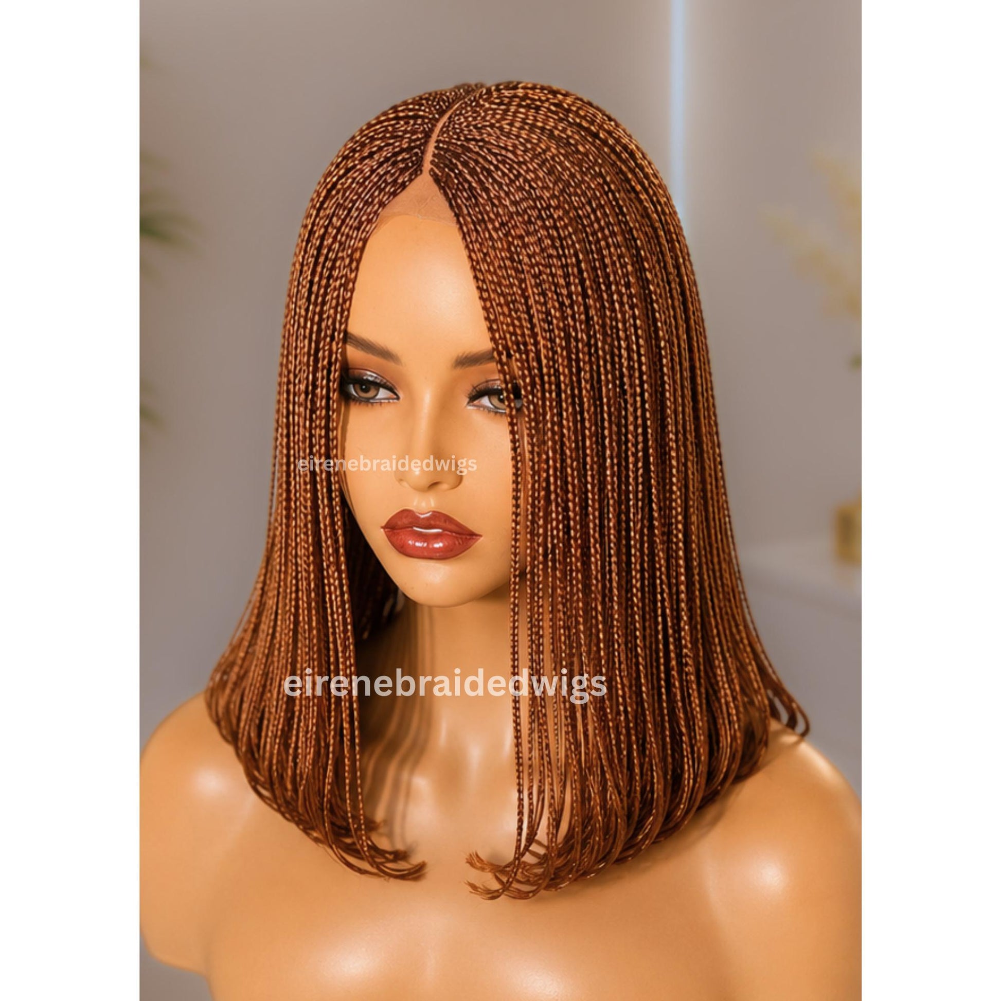 Braided Wigs for Black Women – Micro Baids Lace closure Short Bob Wig – product image 4