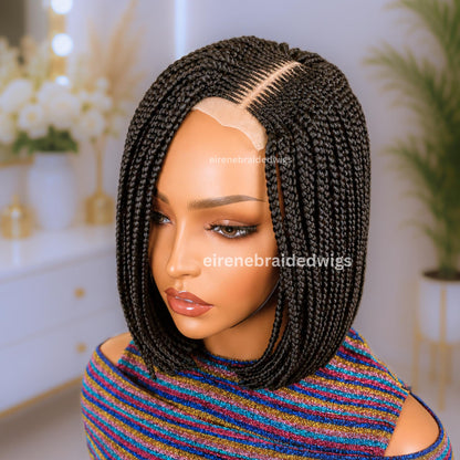 Braided Wigs for Black Women Braided Bob Wig – Lightweight Lace Front Wig for Black Women – product image 1