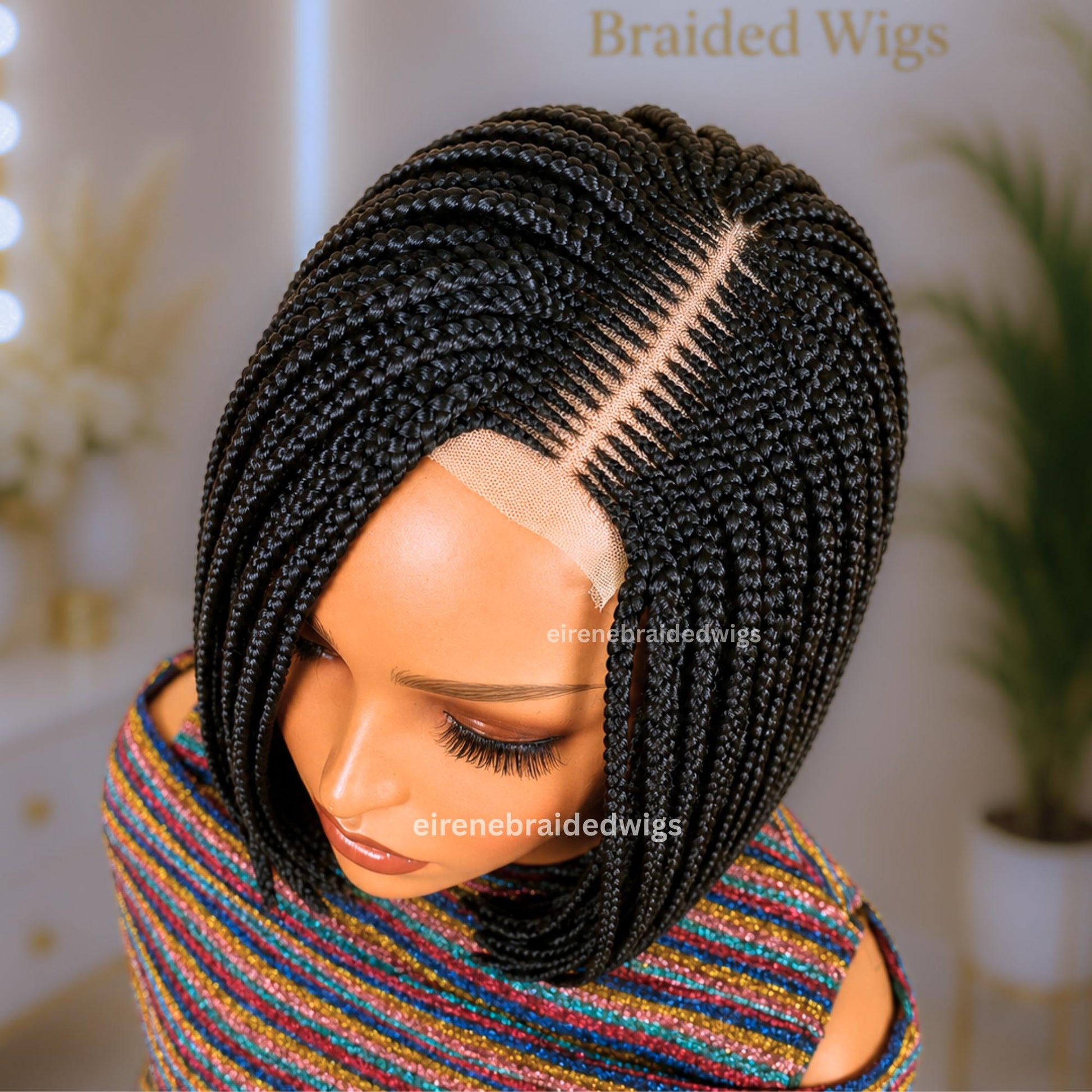 Braided Wigs for Black Women Braided Bob Wig – Lightweight Lace Front Wig for Black Women – product image 3