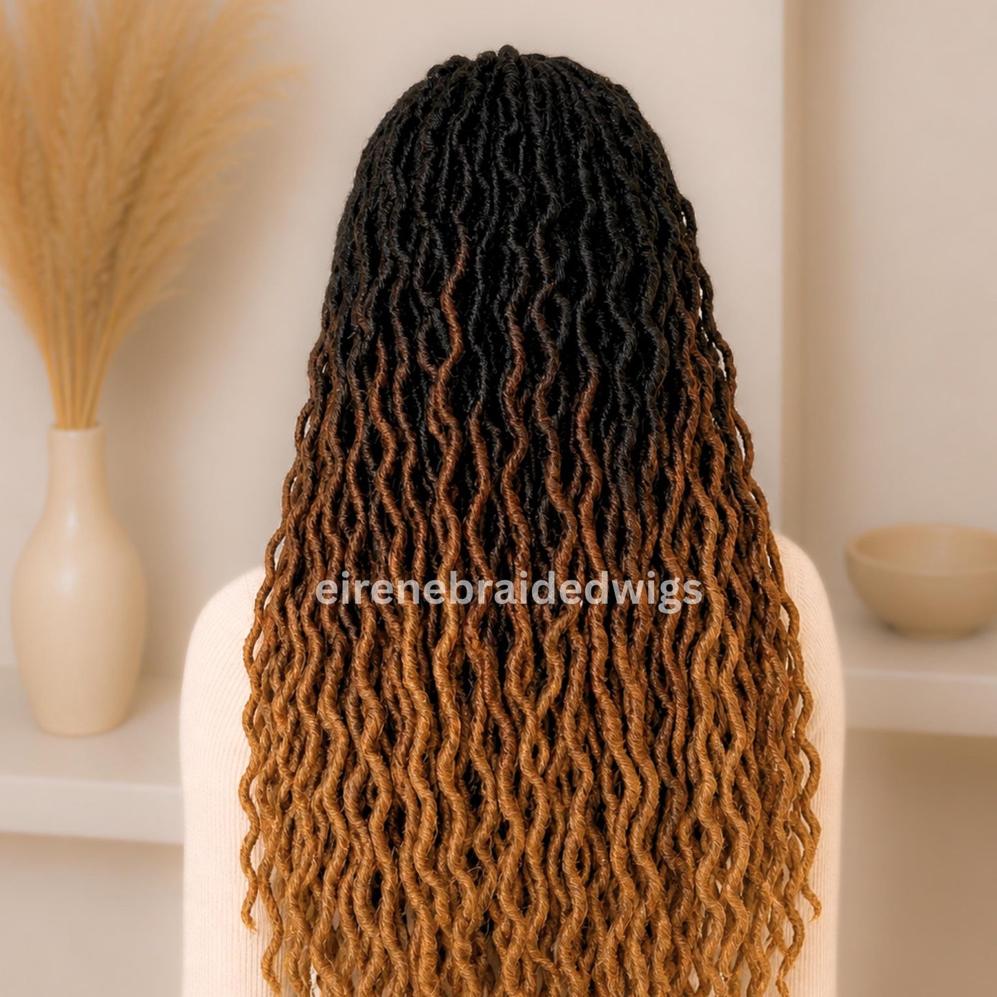 Braided Wigs for Black Women 30" Faux Locs Braid Wig – Full Lace – Boho Goddess Style – product image 3