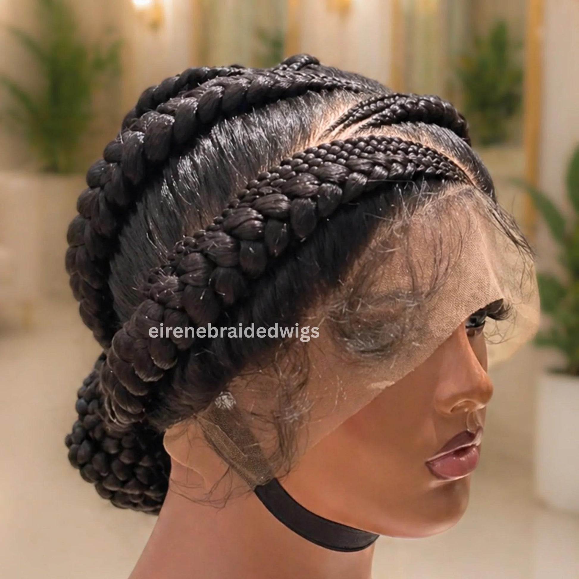 Cornrow Braided Wigs for Black Women – Full Lace All Back Lightweight Cornrow Human Hair Wig – product image 5