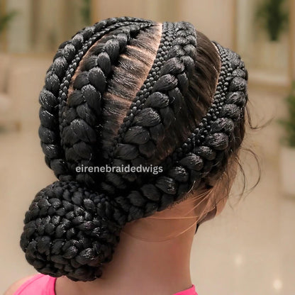 Cornrow Braided Wigs for Black Women – Full Lace All Back Lightweight Cornrow Human Hair Wig – product image 6