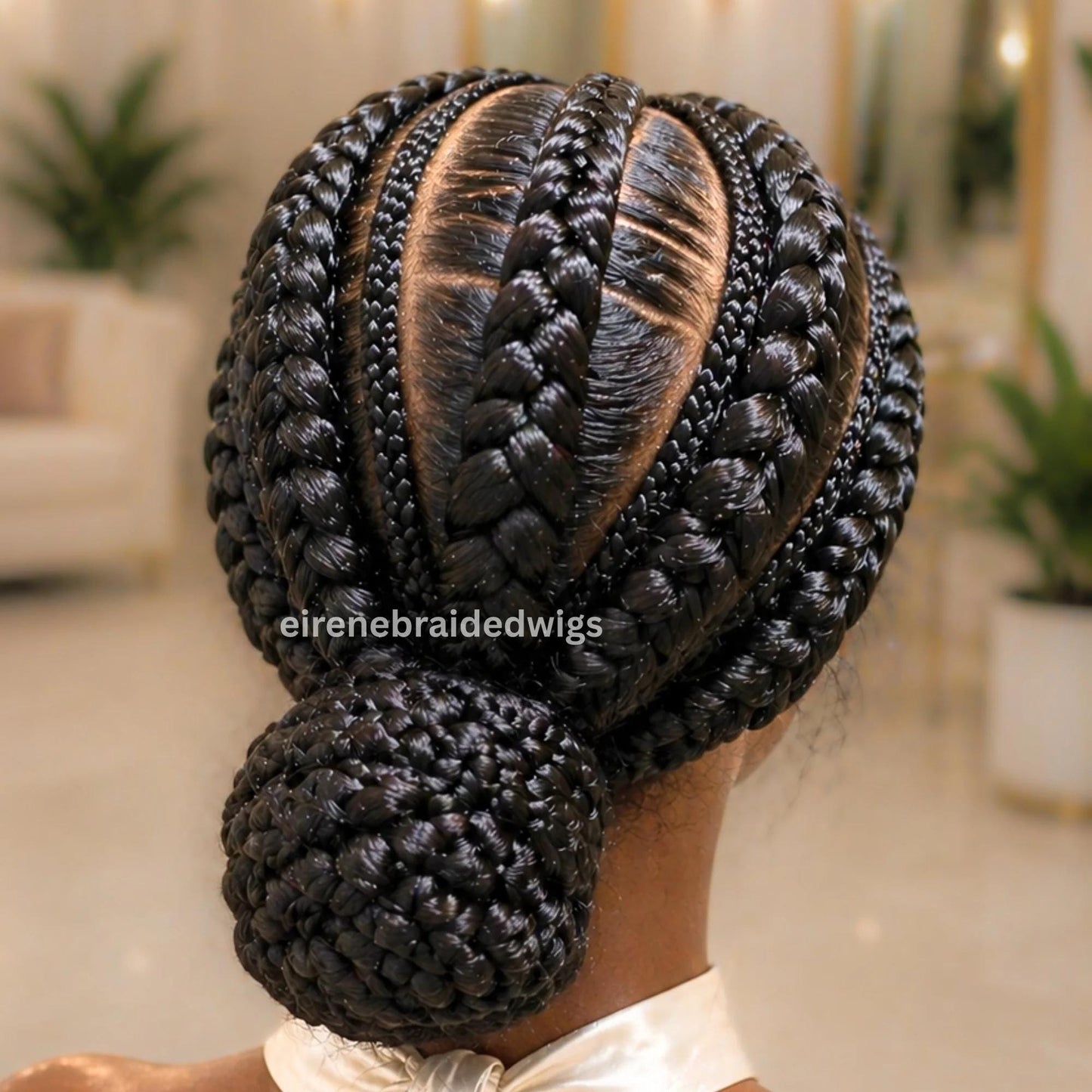 Cornrow Braided Wigs for Black Women – Full Lace All Back Lightweight Cornrow Human Hair Wig – product image 9