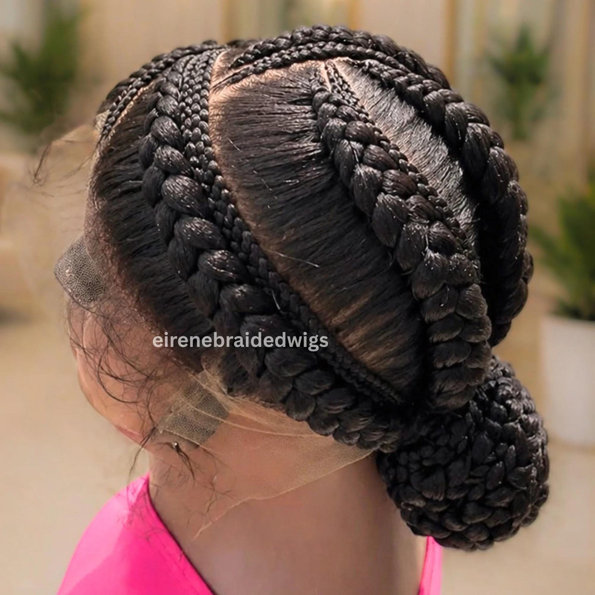 Cornrow Braided Wigs for Black Women – Full Lace All Back Lightweight Cornrow Human Hair Wig – product image 10