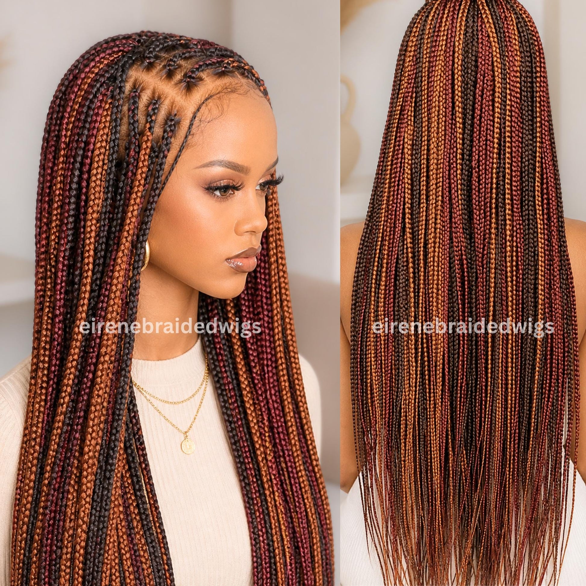 Braided Wigs for Black Women Knotless Box Braid Wig – Full Lace Frontal – Handmade Twist Braid – product image 2