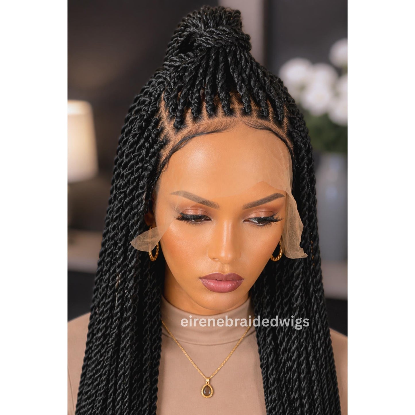 24inch Box Braided Wigs for Black Women – Lace-Front Twist Braids – product image 3