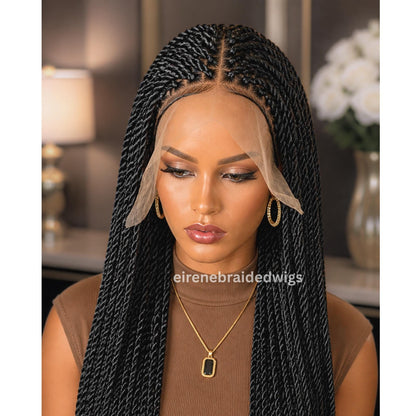 24inch Box Braided Wigs for Black Women – Lace-Front Twist Braids – product image 6