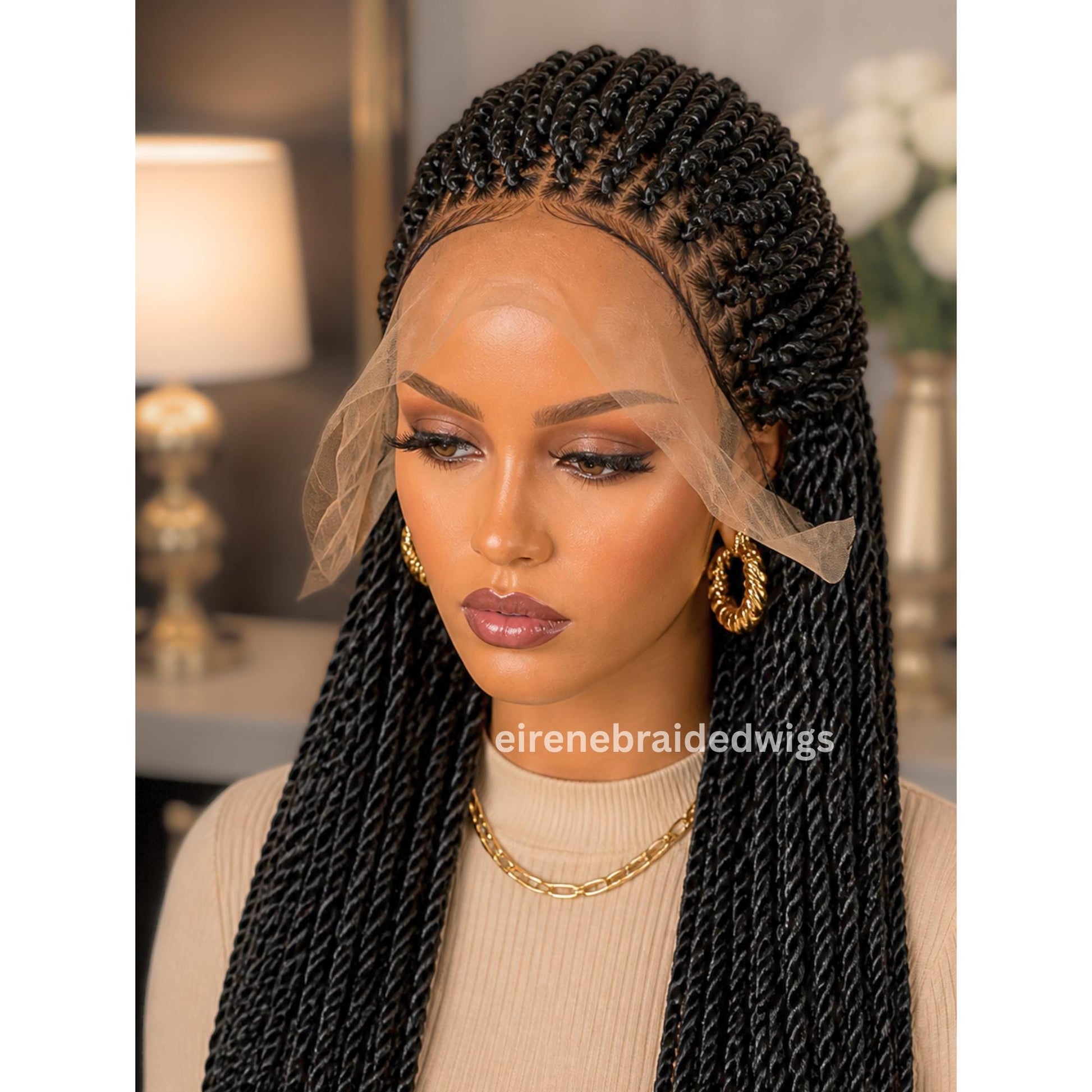 24inch Box Braided Wigs for Black Women – Lace-Front Twist Braids – product image 1