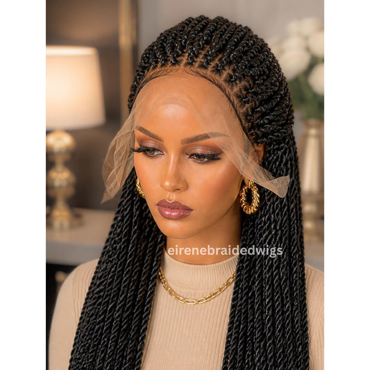 24inch Box Braided Wigs for Black Women – Lace-Front Twist Braids – product image 1