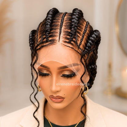 Braided Wigs for Black Women 24" Full Lace Cornrow Wig – Goddess Locs Boho Braids – product image 2