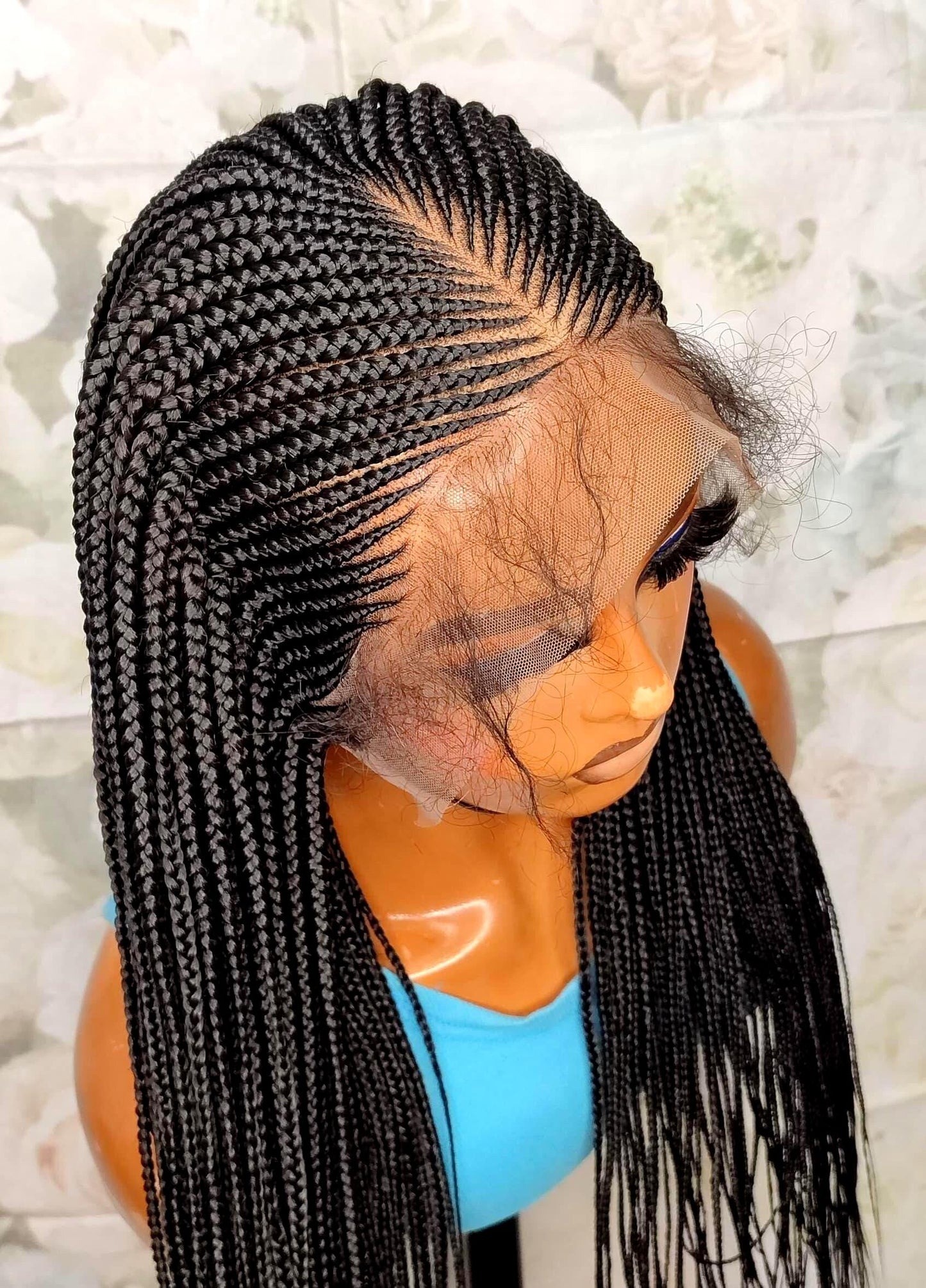 Braided Wigs for Black Women Braided Wig – Black Single Box Braid – C-Cut Lace Frontal – product image 1