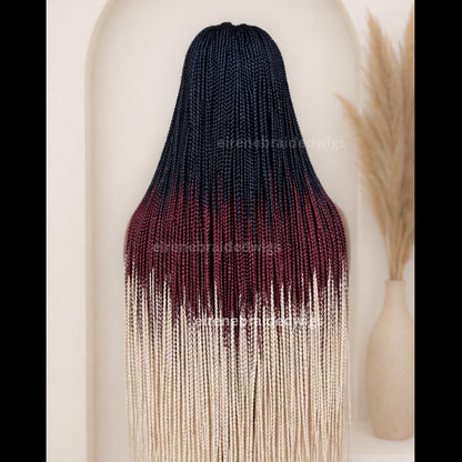 40in Ombre Box Braids Wig for Black Women – Long Rainbow Multicolor Lace Closure Wig – product image 4