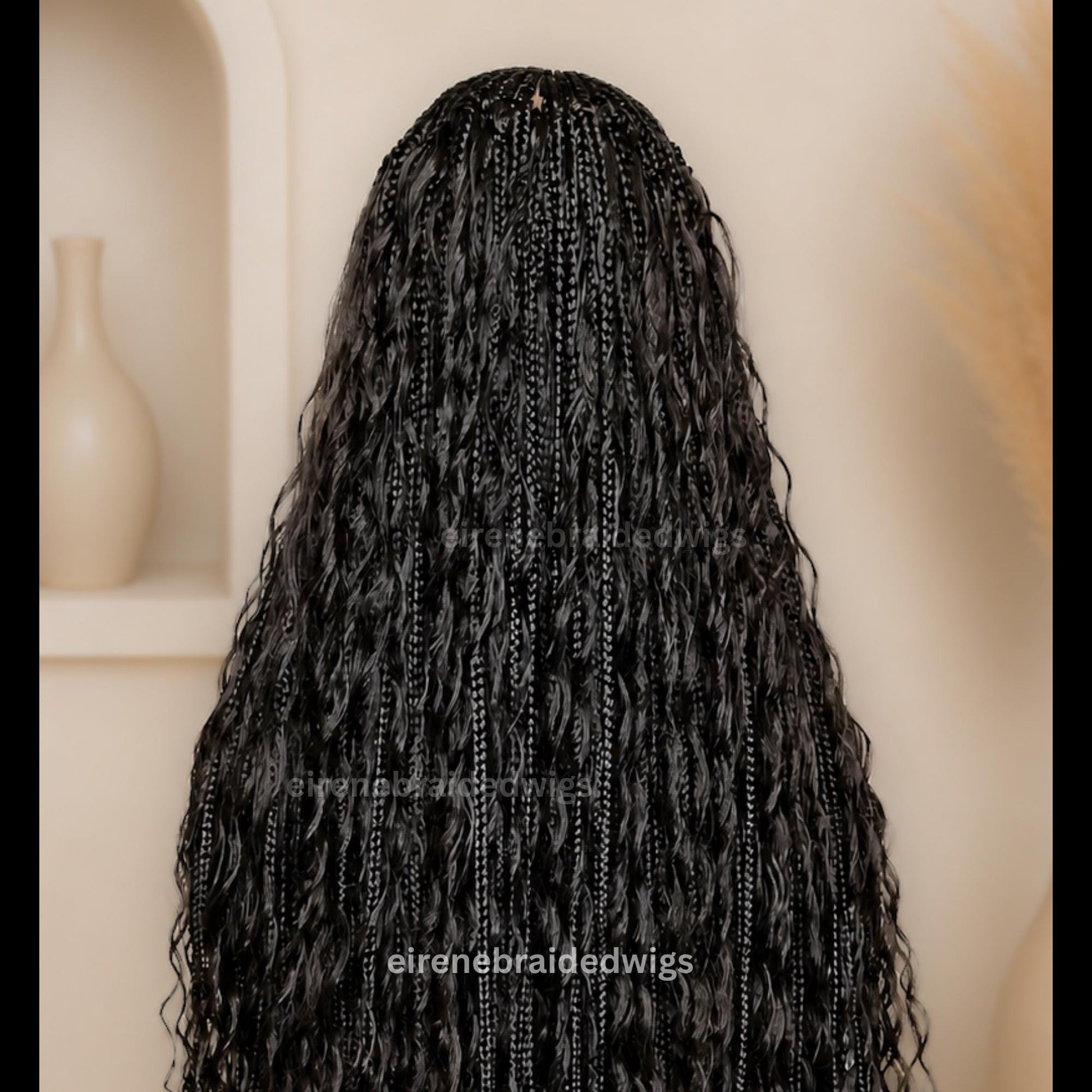 Braided Wigs for Black Women Knotless Boho Goddess Loc Lace Frontal Cornrow Wig French Spanis – product image 5
