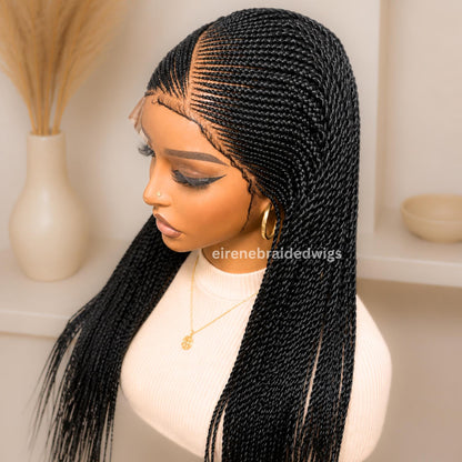 Braided Wigs for Black Women 30 Inch Braided Wig – Lace Frontal Cornrow with Baby Hair – product image 1