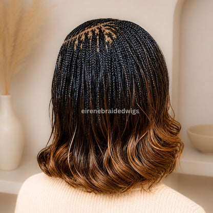 Braided Wigs for Black Women 14in Knotless Spanish Curls Braided Wig – Lace Frontal Box Braids – product image 3