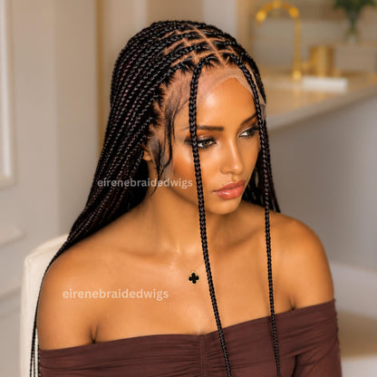 Braided Wigs for Black Women Knotless Box Braid Wig – Full Lace Frontal – Long Braided Hair – product image 2