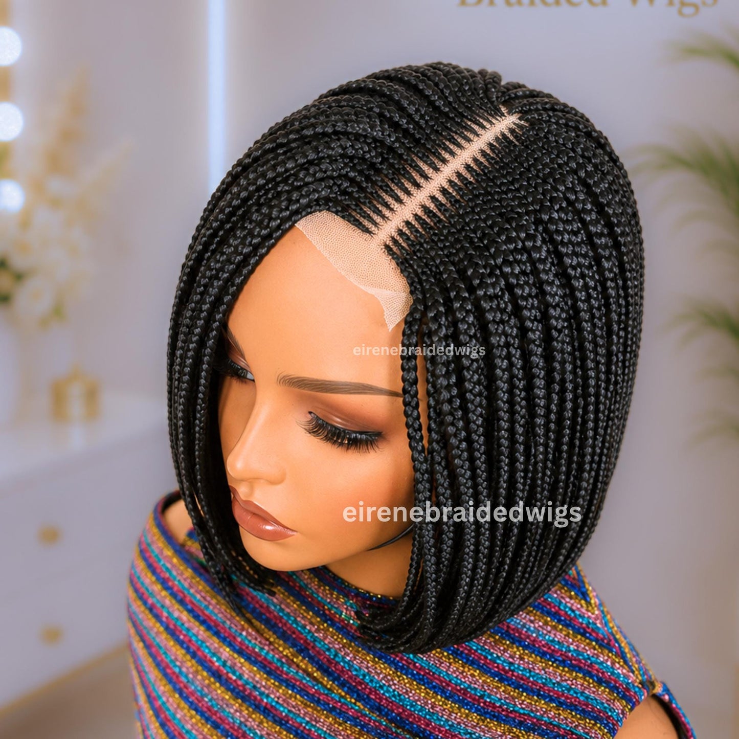 Braided Wigs for Black Women Braided Bob Wig – Lightweight Lace Front Wig for Black Women – product image 2