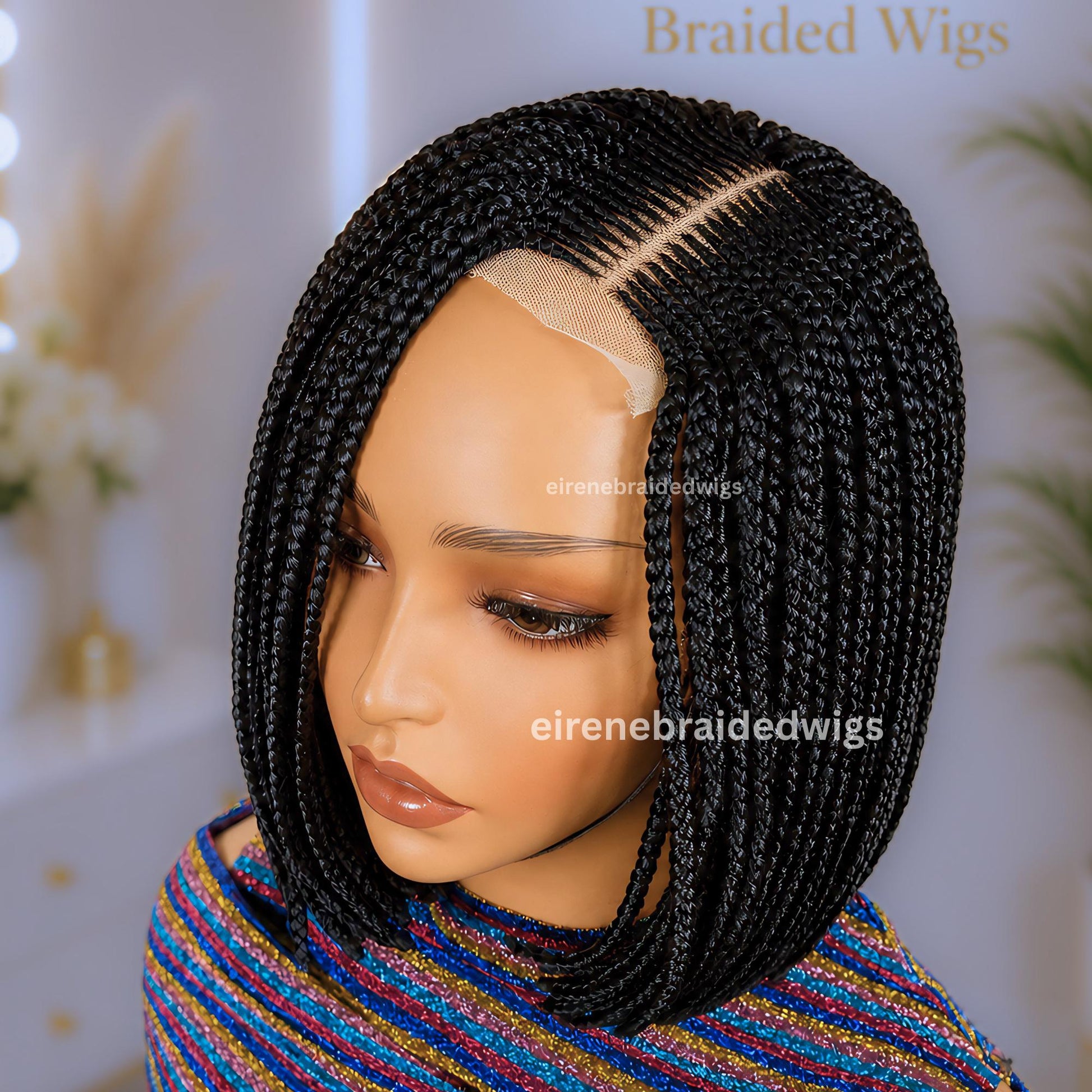 Braided Wigs for Black Women Braided Bob Wig – Lightweight Lace Front Wig for Black Women – product image 4
