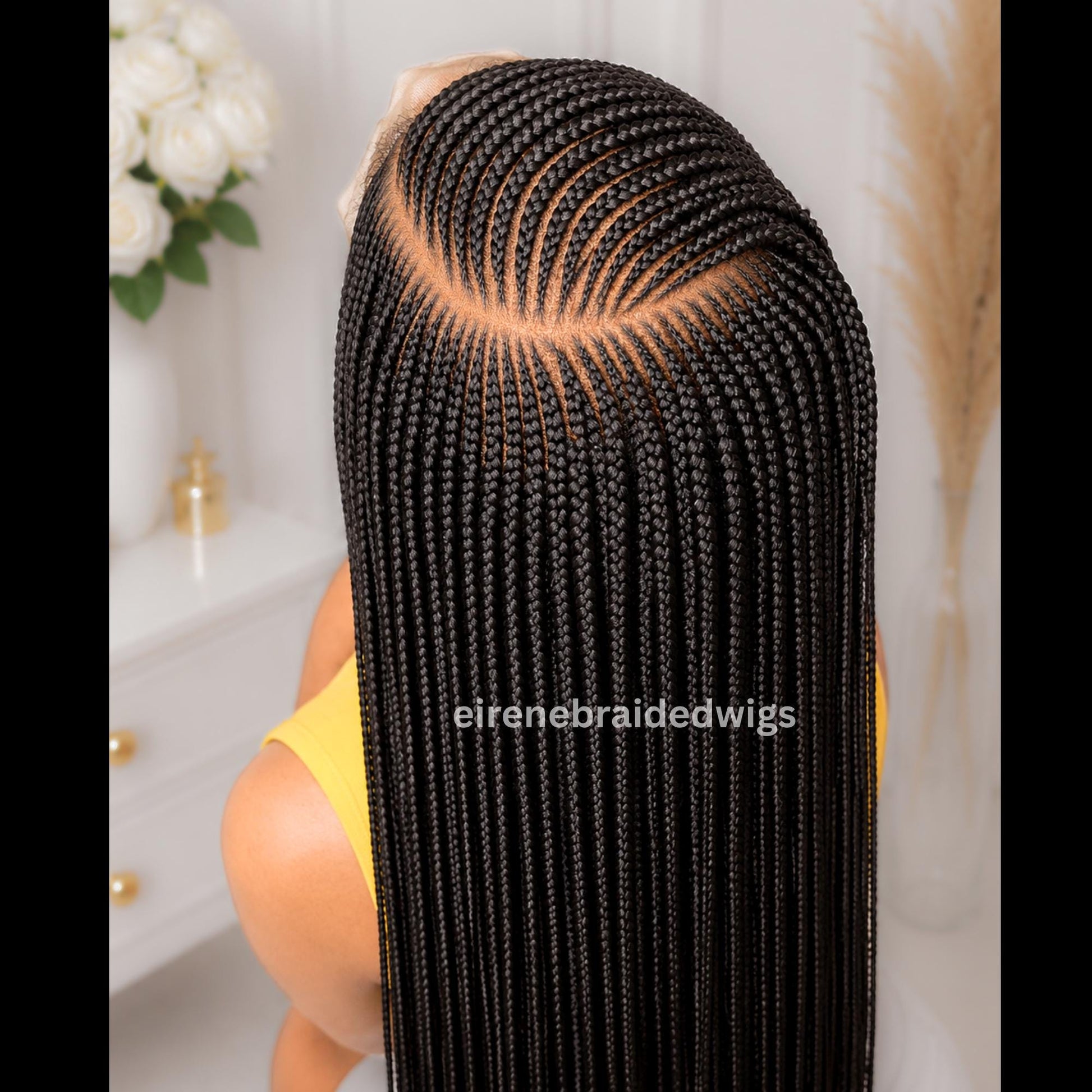 Braided Wigs for Black Women Fulani Braided Wig – Ghana Weave – Cornrow C-Cut – Lace Frontal – product image 5