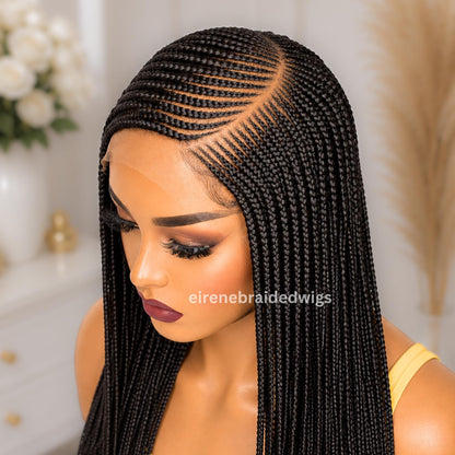 Braided Wigs for Black Women Fulani Braided Wig – Ghana Weave – Cornrow C-Cut – Lace Frontal – product image 3