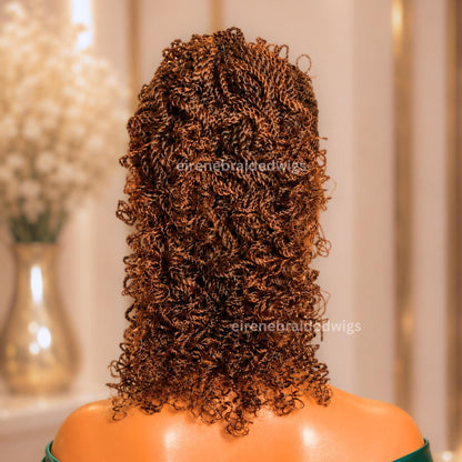 Braided Wigs for Black Women – Short Curly Braided Full Lace Mohawk Cornrow wig – Tribal Updo – product image 3