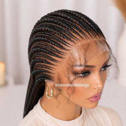 Braided Wigs for Black Women Full Lace Feed-in Cornrow Braided Wig – 30 inch African Tribal Braids – product image 1