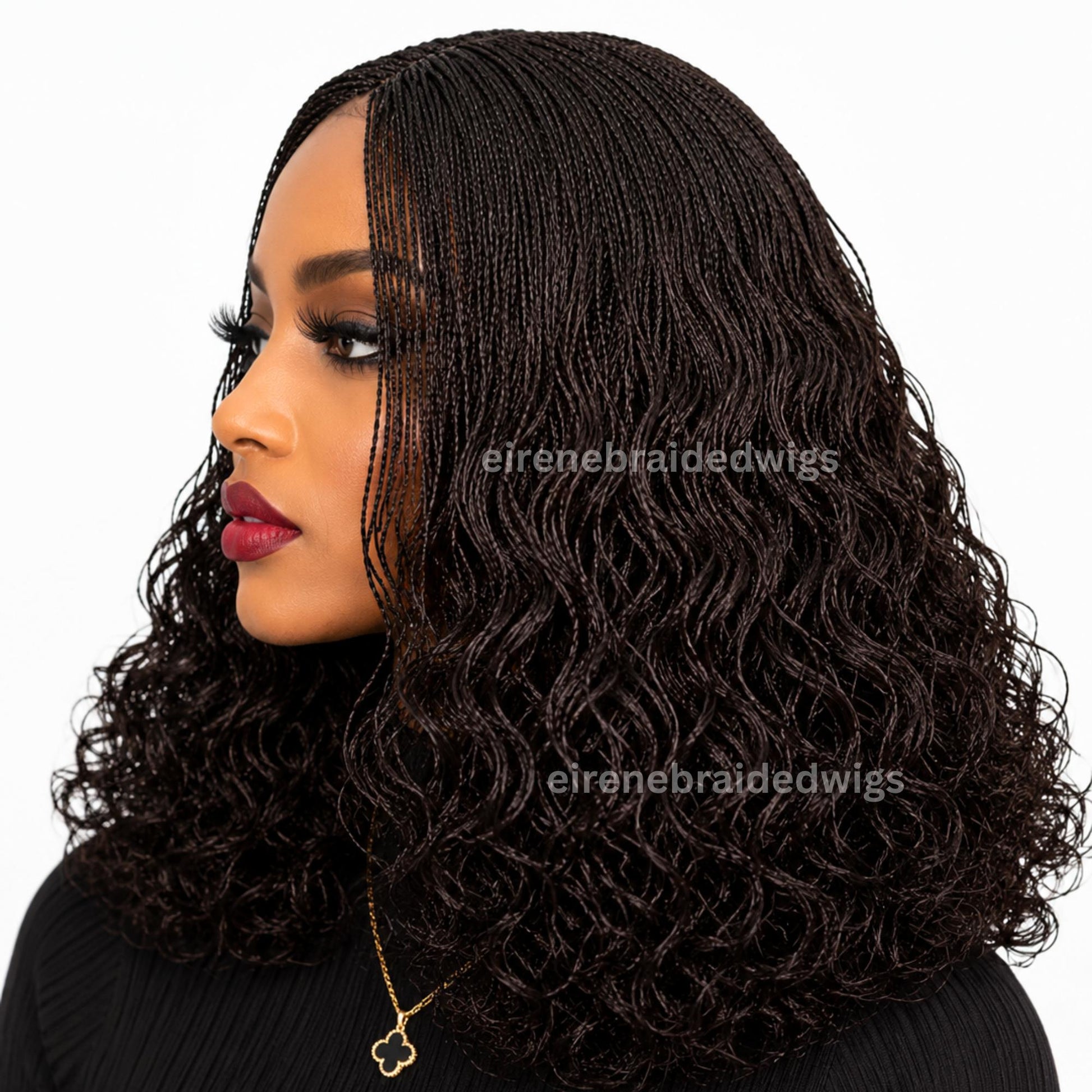 Braided Wigs for Black Women 18 Inch Curly Micro Twist Wig – Lightweight Braided Lace Closure – product image 2