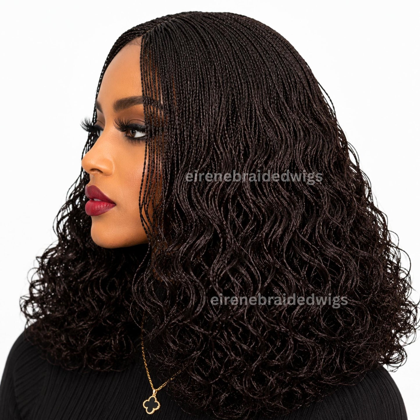 Braided Wigs for Black Women 18 Inch Curly Micro Twist Wig – Lightweight Braided Lace Closure – product image 2
