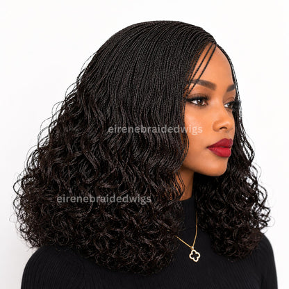 Braided Wigs for Black Women 18 Inch Curly Micro Twist Wig – Lightweight Braided Lace Closure – product image 3