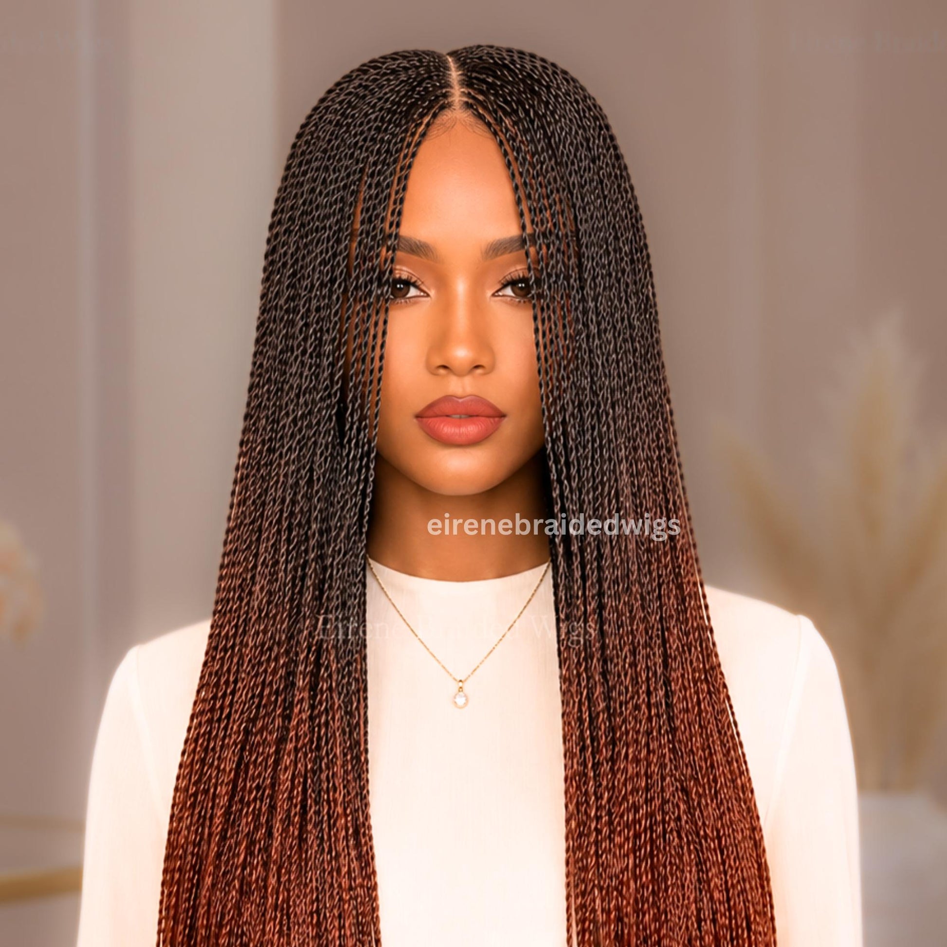 Braided Wigs for Black Women Micro Twist Braided Wig – Human Hair Lace Closure – 30 inch Lightweight Wig – product image 3