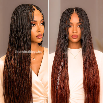 Braided Wigs for Black Women Micro Twist Braided Wig – Human Hair Lace Closure – 30 inch Lightweight Wig – product image 2