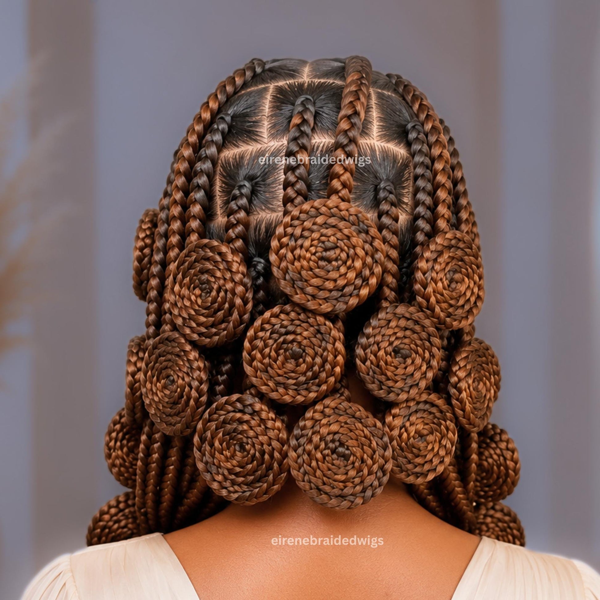 Full Lace Knotless Box Braids Wig – Medium Spiral Single Braided Wig – Handmade Wig – African Bantu Knots Afro Wig – product image 2