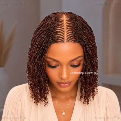 Braided Wigs for Black Women – Curly Short Bob Braid Cornrow Wig – product image 6