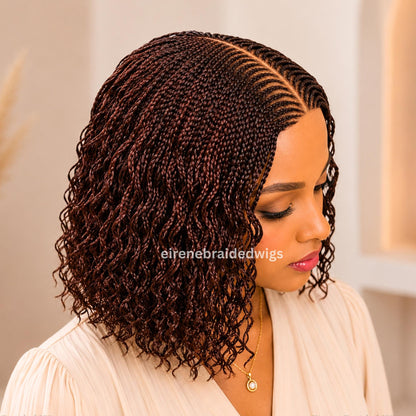 Braided Wigs for Black Women – Curly Short Bob Braid Cornrow Wig – product image 5