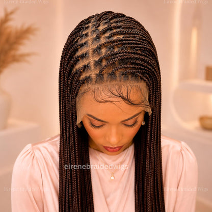 Braided Wigs for Black Women – Long Knotless Single Box Braids Wig – Full Lace Frontal – product image 4