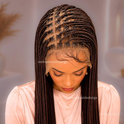 Braided Wigs for Black Women – Long Knotless Single Box Braids Wig – Full Lace Frontal – product image 5