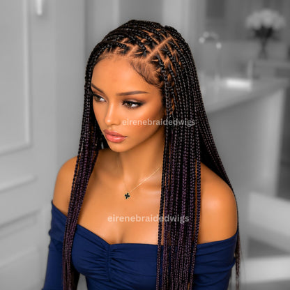 Braided Wigs for Black Women Knotless Box Braid Wig – Full Lace Frontal – Long Braided Hair – product image 1