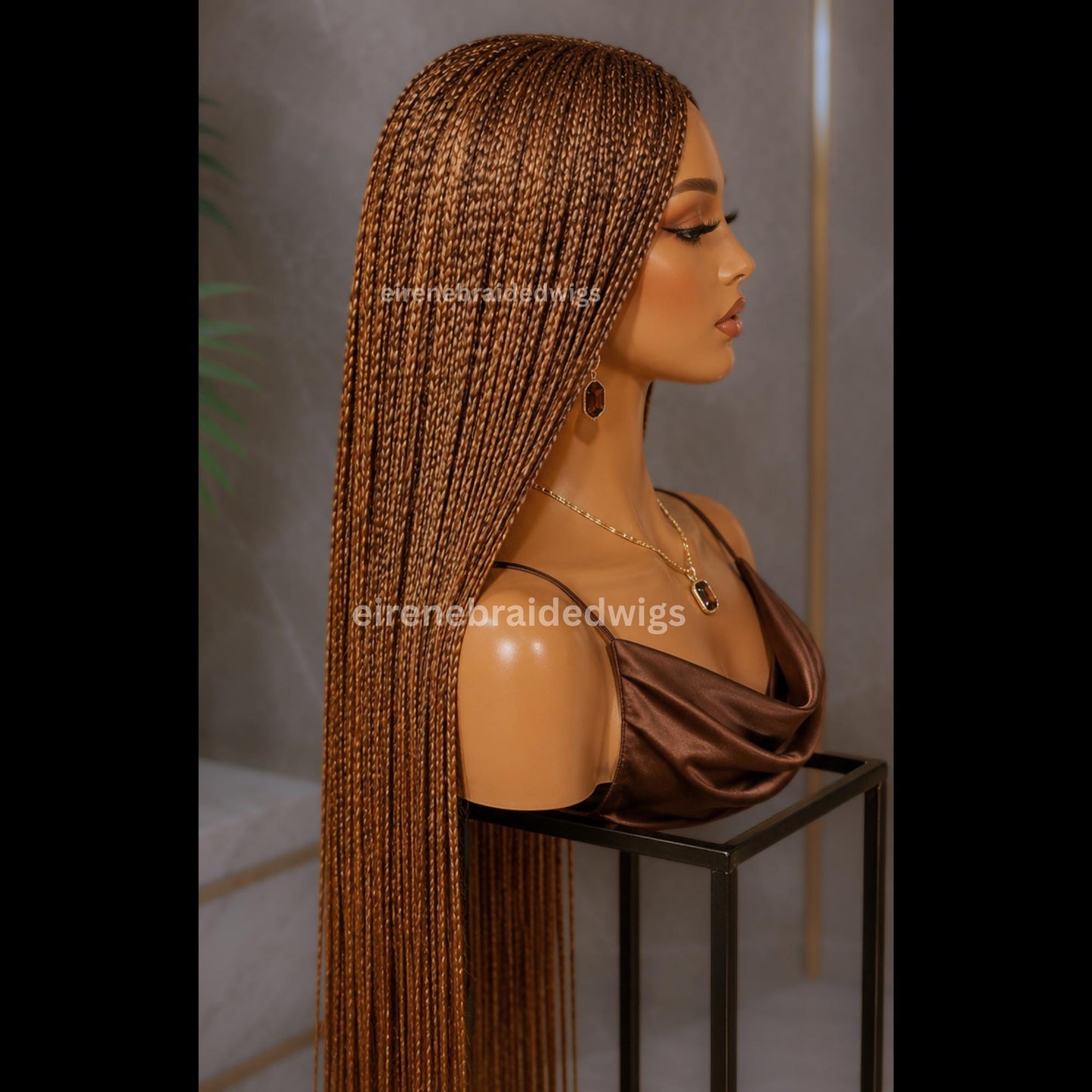 Lace Frontal Loose Braids Cornrow Braided Wig for Black Women – Ghana Weave Box Braids Wig – product image 4