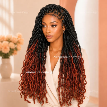Braided Wigs for Black Women 30" Faux Locs Braid Wig – Full Lace – Boho Goddess Style – product image 5