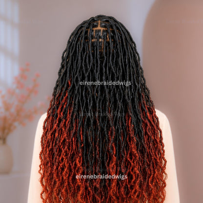 Braided Wigs for Black Women 30" Faux Locs Braid Wig – Full Lace – Boho Goddess Style – product image 3