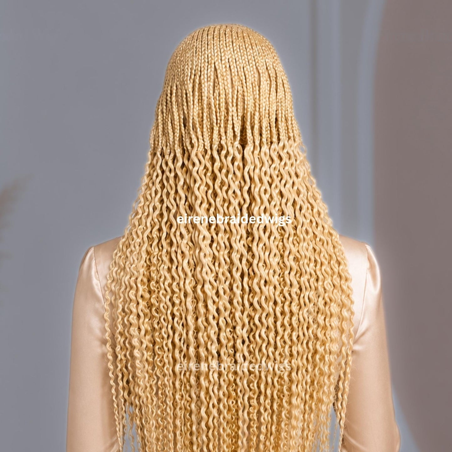 Braided Wigs for Black Women Fulani Braided Wig – Blonde Ghana Weave Crochet – Lace Frontal Human Hair – product image 3