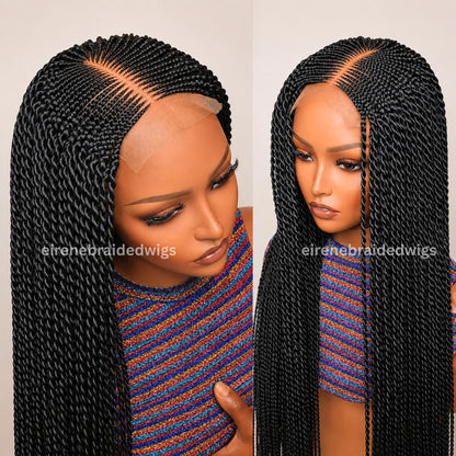 Braided Wigs for Black Women Full Lace Braided Wig – Fulani Cornrow – Micro Twist – Human Hair Bob – product image 4