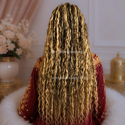 Braided Wigs for Black Women – Curly Boho All Back Lace Frontal Cornrow Weave Braided Wigs – product image 2