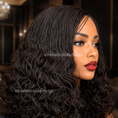 Braided Wigs for Black Women 18 Inch Curly Micro Twist Wig – Lightweight Braided Lace Closure – product image 4