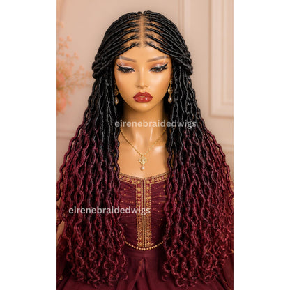 Braided Wigs for Black Women 30" Faux Locs Braid Wig – Full Lace – Boho Goddess Style – product image 2